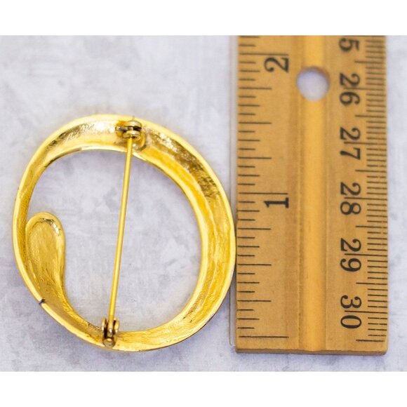 Vintage Abstract Circle Ring Geometric Minimalist Brooch - CJ1 - Picture 2 of 2